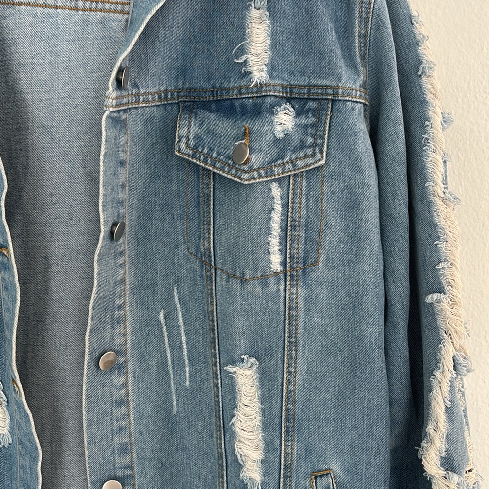 Thirty 6 Point 5 Oversized Ripped Denim Jacket - Picture 3 of 7